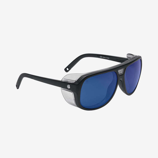 Electric Men's and Women's Sunglasses - Stacker - Matte Black / Blue Polarized Pro - Side Shield Sunglasses