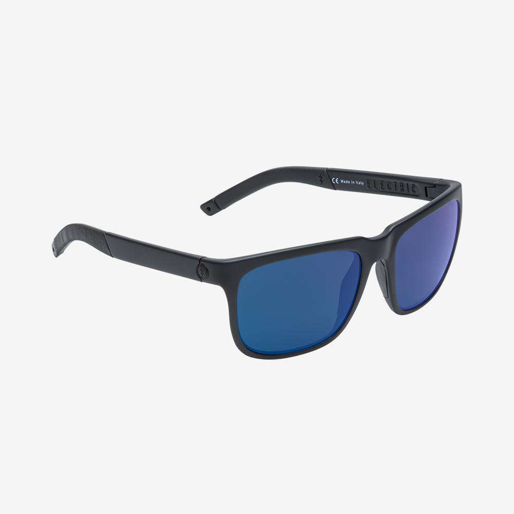 Electric Men's and Women's Sunglasses - Knoxville Sport - Matte Black / Blue Polarized Pro  - Polarized Sport Square Sunglasses