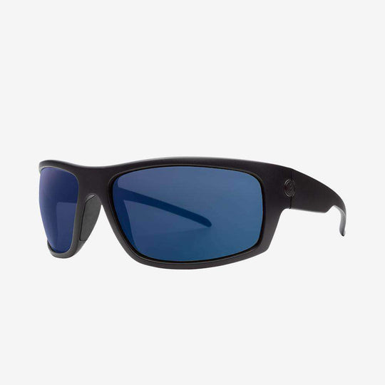 Electric Men's and Women's Sunglasses - Tech One XL Sport - Matte Black / Blue Polarized Pro - Sport Wide Frame Wrap Around Sunglasses