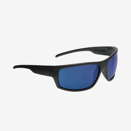 Electric Men's and Women's Sunglasses - Tech One XL Sport - Matte Black / Blue Polarized Pro - Sport Wide Frame Wrap Around Sunglasses